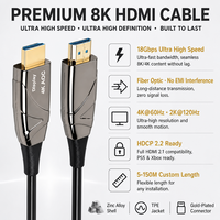 Câble Fibre Optique HDMI 2.0 AOC 4K 60Hz 18Gbps Longue Portée Anti-Interférence Tressé