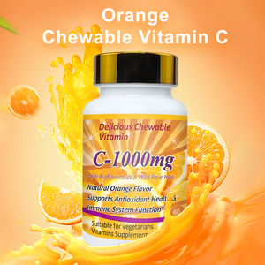 Tabletas de vitamina C masticables veganas de ácido ascórbico orgánico natural Tabletas antioxidantes y estimulantes del sistema inmunológico Suplementos de vitamina C - Product Image 1