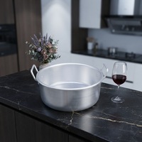 Lot de 7 casseroles classiques professionnelles en aluminium pour cuisson, soupes, vapeur et ragoûts – Légères et durables