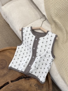 <span class=keywords><strong>Gilet</strong></span> Enfant Double Couche Prêt à Expédier 95,5% Coton Spandex Extérieur Doublure Mélange Soie Laine Garçons Filles Sans Manches En Stock - Product Image 5