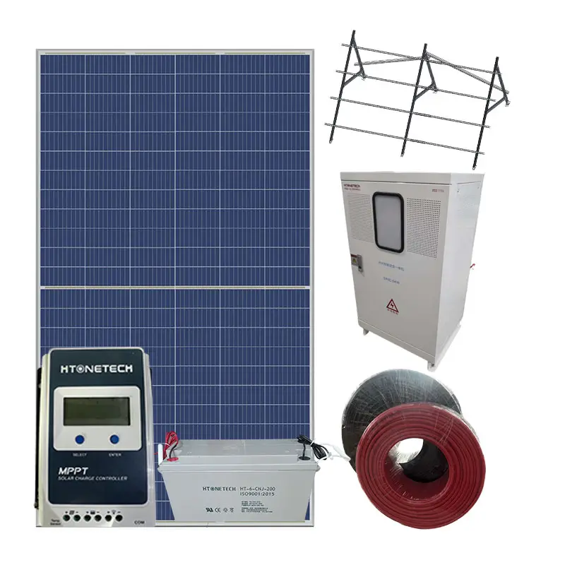 Elektrik küçük güneş sistemi hibrid GÜNEŞ PANELI 5000 Watt taşınabilir güç istasyonu evler için güneş jeneratör sistemi