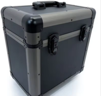 Boîte de transport pour disques vinyles en aluminium de 12 pouces, boîte de rangement pour disques vinyles, capacité de 60 albums
