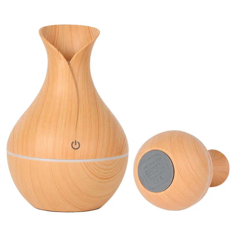 130 ml household wood grain humidifier mini portable LED colorful aroma diff-user car home USB hydrating instrument purifier