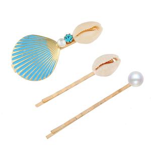 Ensemble de pinces à cheveux coréennes pour filles, motif coquillage et étoile de mer, 3 pièces, accessoires de fête doux pour l'été - Product Image 4