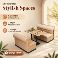 Ensemble table et chaises de restaurant en bois massif moderne avec design en L pour usage commercial dans les hôtels, les cafés et les salons de thé