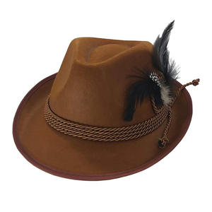 Vente chaude Oktoberfest Carnaval Performance Chapeau Composite Jazz Party Top Hat Rayé Style Fait Feutre Polyester Casual Pêche - Product Image 1