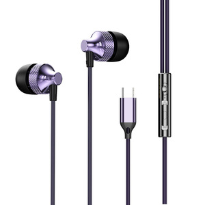 Écouteurs intra-auriculaires filaires Type-C Hifi en métal avec contrôle du volume, casque sport à basses profondes avec micro pour iPhone, jeux et musique - Product Image 3
