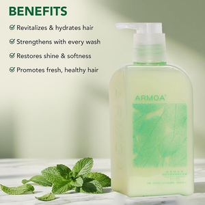 Shampoo à l'huile de menthe poivrée botanique |   Formule pour la repousse des cheveux avec kératine pour cheveux clairsemés |   Combattre la perte de cheveux pour hommes et femmes - Product Image 2