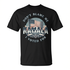 No me culpes, voté por Kamala, camiseta vintage negra, talla unisex para adultos - Product Image 2