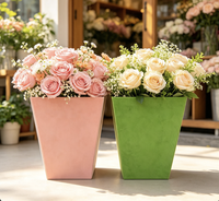 Boîte cadeau OEM en velours rose et vert, matériaux recyclés, avec laminage mat et gaufrage, boîtes trapézoïdales de luxe avec couvercles, motif fleur de rose