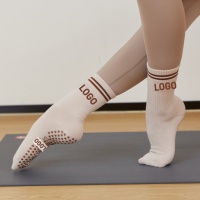 Chaussettes antidérapantes POPSOX pour Pilates, Barre, Ballet, Yoga, avec logo jacquard brodé personnalisé, pour femmes, vente en gros OEM