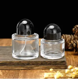 Botella de Perfume de cristal transparente, minibotella portátil rellenable de tamaño pequeño, 50ml