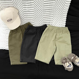 Pantalons <span class=keywords><strong>cargo</strong></span> décontractés en coton pour garçons, style coréen, couleur unie, automne-hiver, nouveaux pantalons droits élégants et polyvalents - Product Image 1