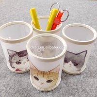 Nouveau design personnalisé détachable pp plastique bricolage porte-crayon/pot à brosse/conteneur de stylo