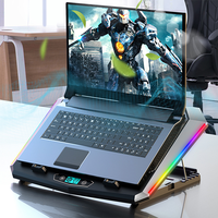 Refroidisseur d'ordinateur portable de jeu LEIZUN LZ-D10 populaire de 17 pouces, ventilateur double cœur, écran numérique, port Type-C, refroidissement par air, 40 dB, support réglable