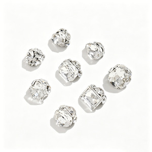 Strass pour nail art Nantong, à dos plat, accessoires de bijouterie DIY, Bling Bling, formes rectangulaires, polygonales, carrées, pentagonales, coniques, losanges - Product Image 5