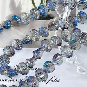 Glass <b>Shell</b> Beads 10mm Irregular Crystal Electroplated For <b>Bracelet</b> Making DIY Craft Materials - Product Image 1