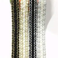 25mm noir blanc or argent dentelle garnitures pour Costume décoration bricolage vêtement robe chaussures chapeau tressé tricoté ruban sangle garnitures