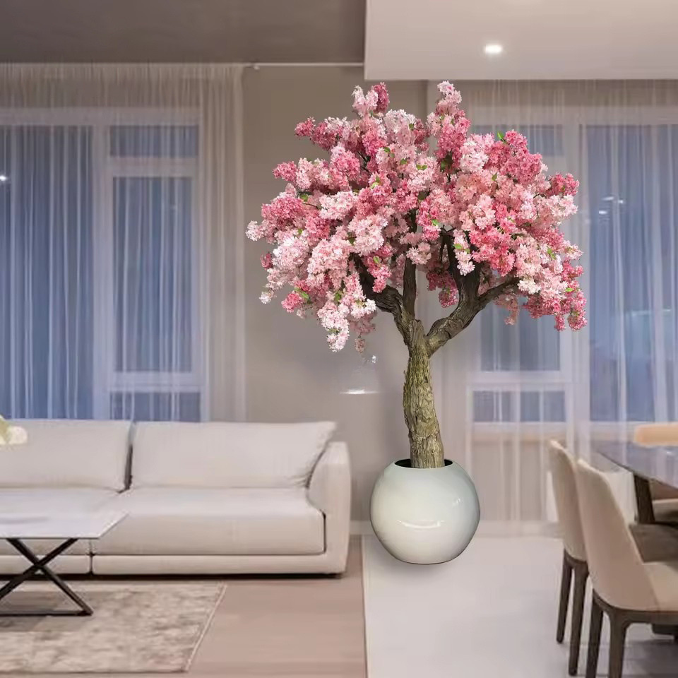 Arbre à fleurs de cerisier rose de simulation B