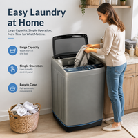 Front Loading Washing Machine 10-12kg Gravity Drainage Washer with 355W Power 1000 RPM Spin Speed