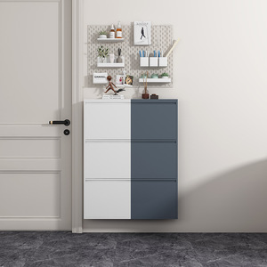 ตู้เก็บรองเท้าบางเฉียบ ความจุขนาดใหญ่ สไตล์สแกนดิเนเวียน มินิมอล ดีไซน์โลหะพับได้ ประหยัดพื้นที่ ใช้ในบ้าน - Product Image 2