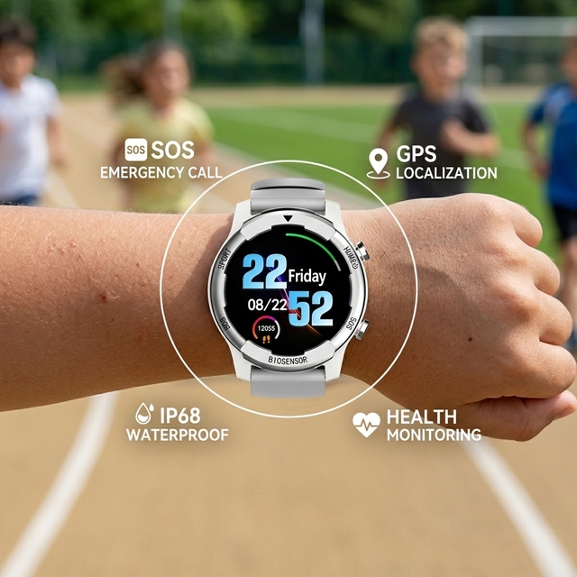 Precision GPS Tracker for Teenagers 4G LTE Smart Watch HW04 Fall Detection SOS Call Heart Rate Sleep Monitor Student Watch