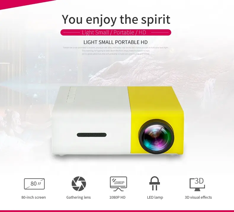 2023 Günstige Mini Portable YG300 Projektor für Zuhause Kinder Smart Pocket Cinema Video Proyector YG-300 1000Lumen mit 1080p Beamer