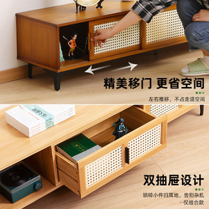 Mueble para TV de Bambú y Ratán Estilo Nórdico, Extensible, para Sala de Estar, Diseño Moderno y Minimalista - Product Image 2