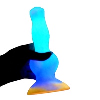 Nuevo Dildo Luminoso para Mujeres, Juguetes Anales, Colorido, Realista, Plug Anal con Forma de Perro