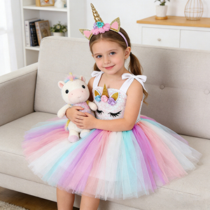 ชุดกระโปรงบัลเลต์สีพาสเทลลายยูนิคอร์นสำหรับเด็กผู้หญิง ชุดแฟชั่นคริสต์มาสสำหรับเด็กวัยเตาะแตะ ชุดสำหรับงานวันเกิด - Product Image 2