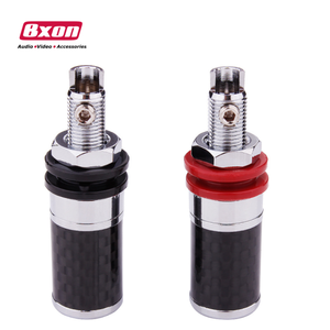Chapado en rodio de fibra de carbono y 4mm binding post para altavoz amplificador conector de enchufe <span class=keywords><strong>Banana</strong></span> - Product Image 1