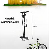 Pompe à vélo Worldcycle en alliage d'aluminium robuste, 160 PSI, jauge haute pression, poignée ergonomique, modèle pour vélo/moto/sport