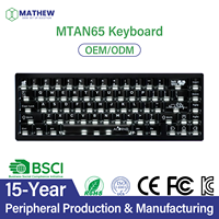 Clavier mécanique sans fil OEM CNC MTAN65, structure à joint à dégagement rapide, sans coût de moule, personnalisation du logo/couleur/capsules de touches