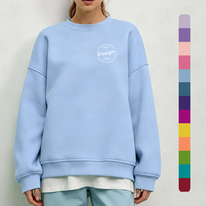 เสื้อสเวตเชิ้ตคอกลมผ้าฝ้ายเฟรนช์เทอร์รี่เนื้อนุ่ม พิมพ์ลายสกรีน พรีเมียม โลโก้สั่งทำได้ หลายสี แบบเปล่า - Product Image 4