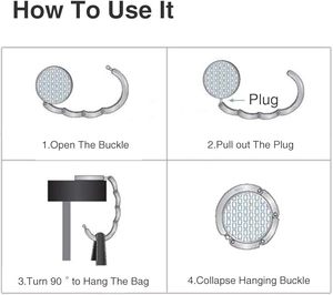 Gancio Pieghevole per Borsa, Supporto Portatile per Borsa con Strass Luccicanti, Appendi Borsa da Tavolo/Scrivania - Product Image 6