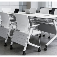 Table de conférence moderne en fer extensible et pliable avec roulettes