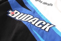 Logo personnalisé pur coton grande taille patch brodé bleu dessin animé unisexe vestes de voiture de course de moto