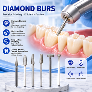 Punta de diamante para reparación de bordes agrietados en porcelana, ajuste de margen de corona intraoral, superficie de mordida excesivamente larga, pulido fino - Product Image 1