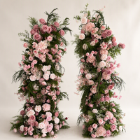 Arco de Flores Rosa PPS en Oferta, Arco de Flores Artificiales para Decoración de Fondo de Escenario de Bodas y Eventos