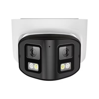 Cámara de Seguridad IP PoE Tipo Torreta con Doble Lente, 8MP/4MP, Gran Angular de 180 Grados, Visión Nocturna en Color, Audio Bidireccional, IA y Panorámica para Exteriores