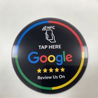 Plaques NFC RFID mini intelligentes en acrylique étanche avec autocollant adhésif pour avis Google et cartes de médias sociaux
