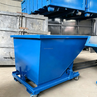 Nouvelle benne basculante en acier doux Q235 pour chariot élévateur, conçue pour les applications de vente au détail et de restauration