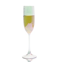 Flûtes à vin incassables en plastique PS 6 oz, style américain classique, avec logo personnalisé et électroplaqué coloré, idéales pour les mariages