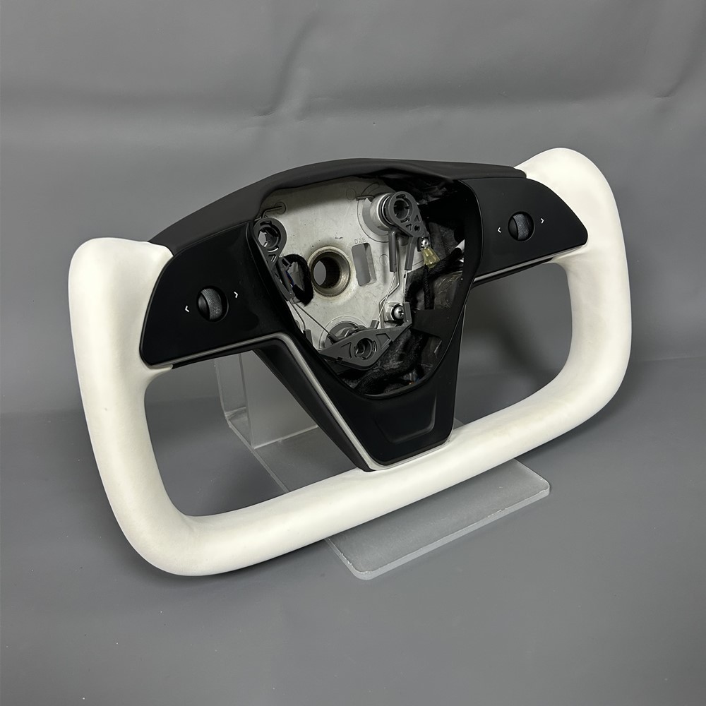 Car Upgrade Leather Yoke Heated Volant Lenkrad Steering Wheel (Tesla Fitment), photo 6