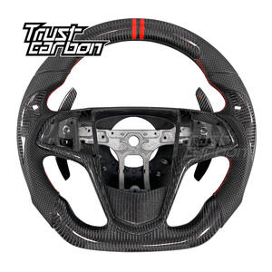 Volante Deportivo Personalizado de Fibra de Carbono para <span class=keywords><strong>Cadillac</strong></span> ATS <span class=keywords><strong>CTS</strong></span> XTS CT4 CT5 CT6 XT4 XT5 XT6 <span class=keywords><strong>2008</strong></span>-2016 con Empuñadura de Cuero Perforado - Product Image 1