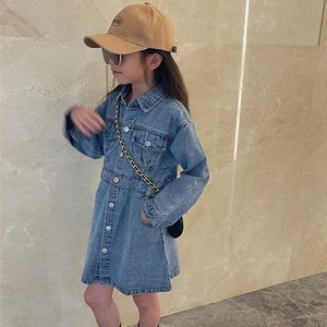 2025 primavera di alta qualità per bambini denim monopetto abito a manica lunga per bambine - Product Image 5