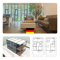 Conception d'appartements de luxe, cabines de vacances en conteneurs à double étage, bâtiments de bureaux modulaires préfabriqués