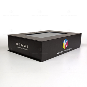 Manufacture 1200 Gsm Collapsible Rigid Box Display Box With Clear Window For Hat Product Packaging