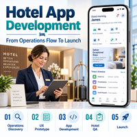 Développement d'applications de gestion hôtelière fiables pour iOS et Android avec gestion des états des chambres et des tâches d'entretien ménager LionCreate