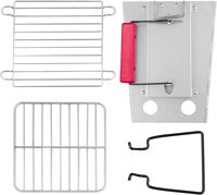 Allume-feu à charbon pliable Royal Gourmet pour barbecue de camping, portable, équipé d'une grille de cuisson en tôle galvanisée argentée et rouge